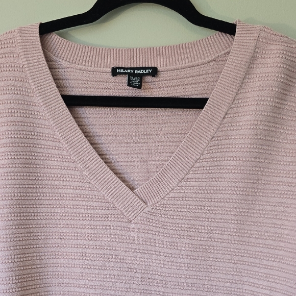 Hilary Radley Soft Pink V-Neck Sweater – Women's XL - Picture 5 of 8